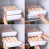 HOMQUEN Egg Container for Refrigerator, 40 Grid/2 Layer Egg Holder, Clear Plastic Egg Storage Box for Fridge