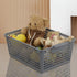 Gloreen 3 Pack Large Plastic Storage Baskets, Multipurpose Organizer Baskets in Grey