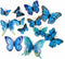 12PCS PVC 3D Butterfly Fridge Magnets - Wall Stickers with Magnet for Home Party Decoration (Blue)