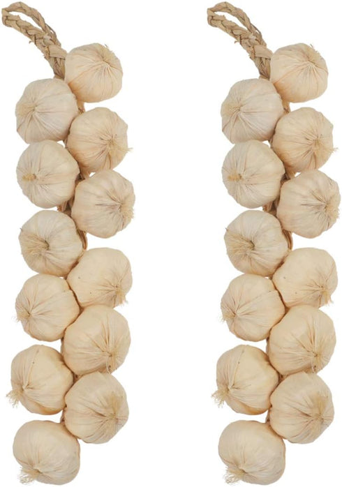 BESPORTBLE 2Pcs Fake Garlic Hanging String Vegetable Photography Props Lifelike White Garlic