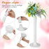 2 19.7 Inch Abaodam Pcs Wedding Flower Stand Roman Pillar, White Decorative Columns for Road Lead, Flower Arrangement
