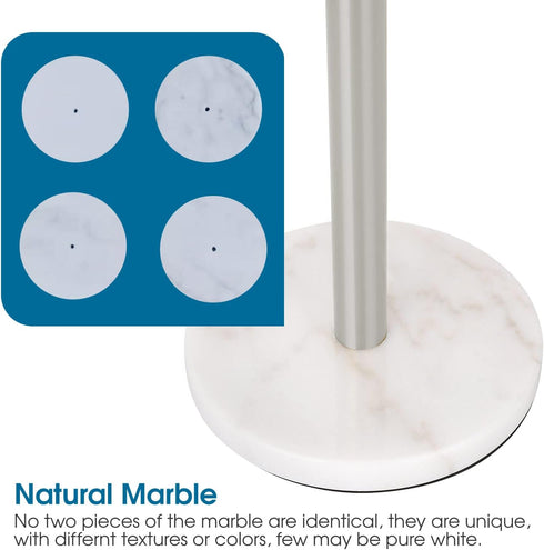 Paper Towel Holder Stand, One-Handed Ripping Paper Towel Roll Holder Countertop, Heavy Marble Base, NOT Tip Over - (Marble, Brushed Nickel) by Siwil