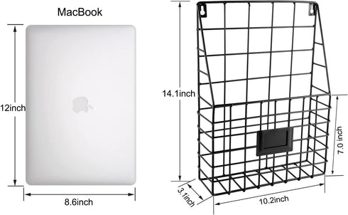 Storage Racks, Metal Wire Wall Mounted Magazine Holder, Wall Hanging Organizer for Files, Newspapers, and Magazines