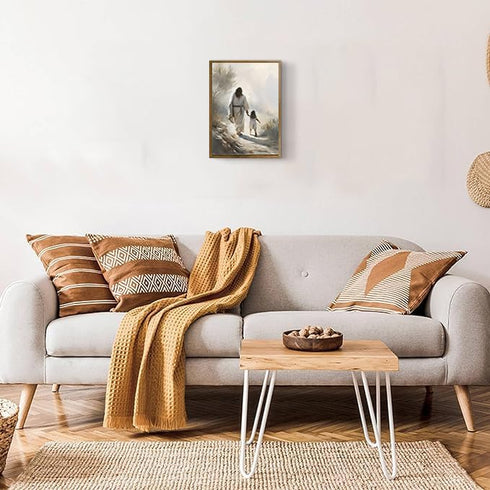 ARTZIO Canvas for Painting with Framed Jesus Religious Wall Art, Home Kids Girls Room Decor, 8x10in Ready to Hang