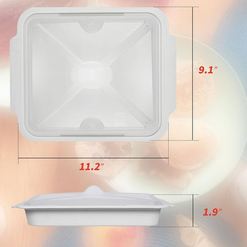 MMUGOOLER 11.3 9.0" 2.4" Microwave Easy Bacon Maker/Cooker with Lid, Safety, Quick and with No Mess, L x W x H- White