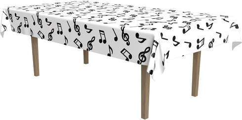 Beistle Musical Notes Tablecover, 54? x 108? ? Plastic Table Cloth, Music