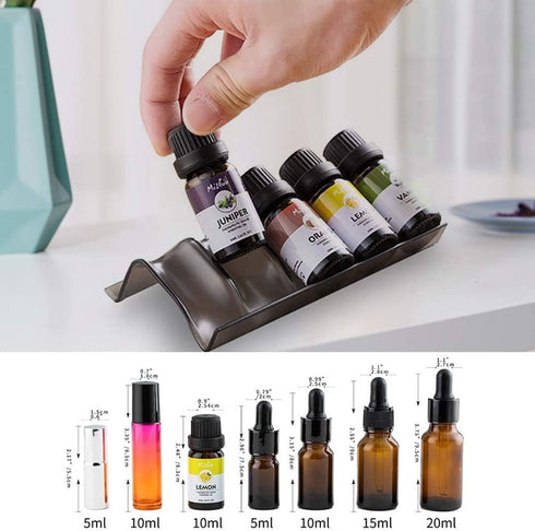 Essential Oils Shelf - Black Storage Rack with Drawer for 5ML-20ML Oils