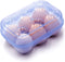 JAMOR 6 Grid Egg Storage Box, Portable Egg Carriage Container for Refrigerator, Camping, Picnic Essential (Blue)