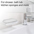 VOCOSTE Soap Dish, Soap Cleaning Storage, Keep Soap Dry for Home Bathroom Kitchen, Silicone, Light Gray, 13.5x9cm by VOCOSTE