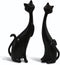 masteymoh Cat Figurines Pack of 2, Black Resin Cat Statues Minimalist Modern Abstract