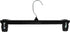 HangOn Recycled Plastic Pants Hangers with Ridged Clips, 12 Inch, Black, 10 Pack