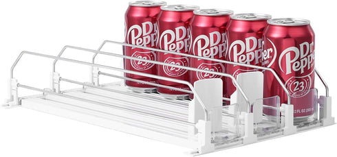 SZNLZQ Drink Organizer for Fridge-White Automatic Pusher Glide,12oz 16oz 20oz-Soda Dispenser for Fridge-Holds
