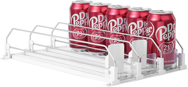 SZNLZQ Drink Organizer for Fridge-White Automatic Pusher Glide,12oz 16oz 20oz-Soda Dispenser for Fridge-Holds