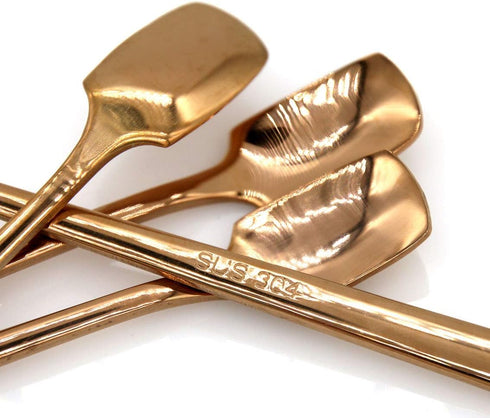 6 PCs Stainless Steel Mixing Spoon, Rose Gold Finish, 6-1/32 Inch Stirrer Spoon for Coffee, Ice Tea