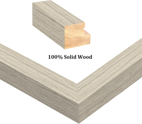 Egofine 8x10 Picture Frames 4PCS, Solid Wood Display for 4x6 and 5x7 Photos, Distressed Wood Grain