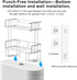 Over The Toilet Storage Shelf, 2-Tier Bathroom Organizer, Punch-Free Home Storage Rack with Hooks, White