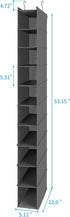 MAX Houser 10-Shelf Hanging Shoe Shelf Organizer, Pack of 2 for Closet Storage, Grey