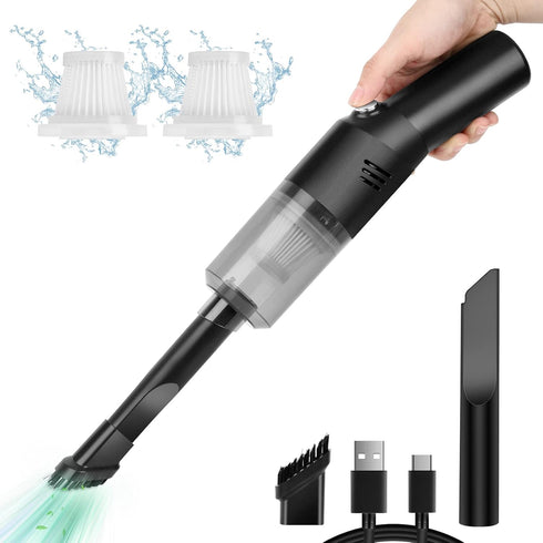 Portable Mini Car Vacuum Cleaner, High Power Cordless Handheld Rechargeable Vacuum Cleaner for Desk V06