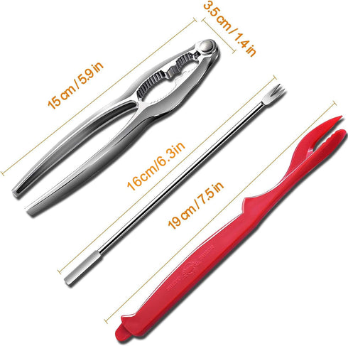 10PCS Crab Nut Crackers and Seafood Tools, Stainless Steel Lobster Crackers and Picks Set, 10pcs Including 2 Crackers,