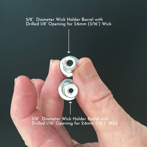 Firefly Fuels Small 5/16” Aluminum Wick Holders - 10-Pack with 2.6mm Cotton Wicks for Oil Lamps