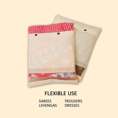 Mayatra's Pack of 5 Transparent Saree Storage Bags for Clothes, Wardrobe Organizer (14 * 16 inches)
