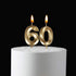 Bailym 60th Birthday Candles, Gold Number 60 Cake Topper for Birthday Decorations Party