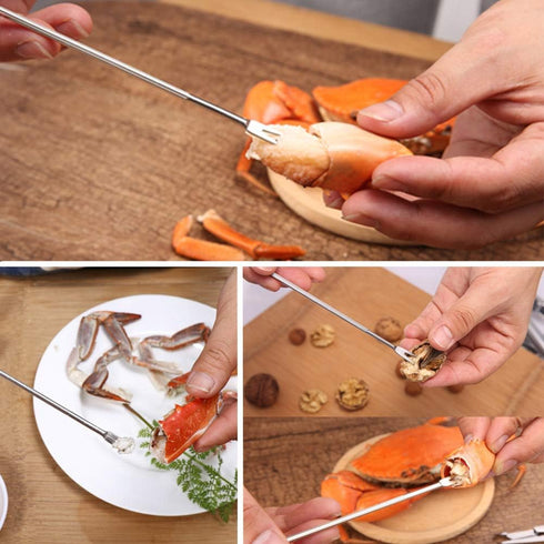 Set, 8Pcs Set Lobsters Crackers and Picks Crab Leg Cracker Tools - Stainless Steel Seafood Crackers & Forks Nuts