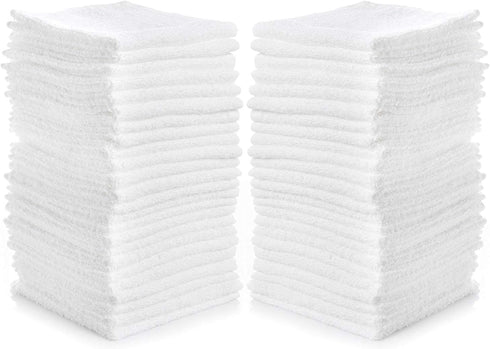 Simpli-Magic Cotton Washcloths White, 40 Pack, Size: 12x12