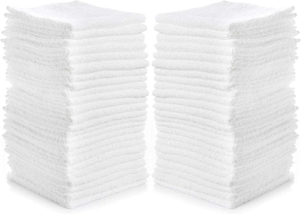 Simpli-Magic Cotton Washcloths White, 40 Pack, Size: 12x12