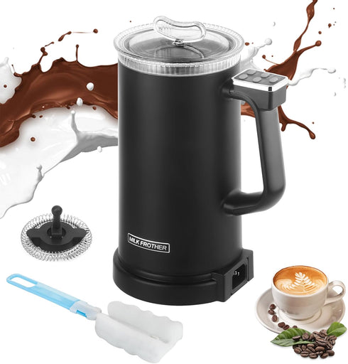 LtYioe Milk Frother, 4 in 1 Milk Electric Milk Steamer, 500W 11.8oz/350ml Automatic