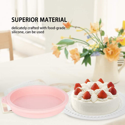 6-Inch Silicone Round Cake Pan Baking Mold, Non-Stick Silicone, Pack of 4 for DIY Rainbow Cakes