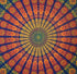 Handmade Sanganeer Peacock Mandala 72" Round Tablecloth, 100% Cotton, Gorgeous Blue Gray
