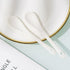 Set of 6 Premium White Porcelain Spoons for Coffee, Espresso, Tea, Sauces, and Desserts