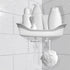 SlipX Solutions Patented Corner Shower Basket Caddy - Adjustable Storage Organizer with Power Lock Suction Cups, 2 Hooks