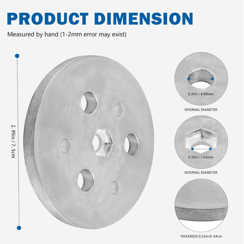 Zinc Anode Weight Plate with 2 Plastic Ties, Anti Corrosion and Electrolysis - Sacrificial Anodes Protects the Other Metal Components in Salt System Pool, Keep Skimmer Baskets in Place - (2 Pack)