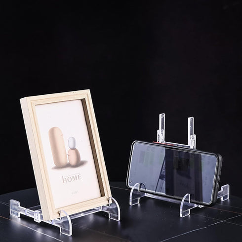 Acrylic Plate Stands, Large Adjustable Decorative Holder for Displaying Pictures or Plates (6 Packs)