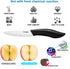 Paring Knife with Large Handle, Super Sharp 4 Inch Ceramic Blade, Rust Proof Stain Resistant, ABS Handle, Black