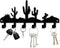 CREATCABIN Cactus Metal Key Holder Organizer Rack, Wall Mounted Decor with 6 Hooks for Entryway, Kitchen, Office, 10.6