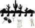 CREATCABIN Cactus Metal Key Holder Organizer Rack, Wall Mounted Decor with 6 Hooks for Entryway, Kitchen, Office, 10.6