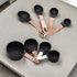 Measuring Cup and Spoon Set, 8PCS Liquid or Dry Measuring Cups with Stainless Steel Handle, Nesting Kitchen Tool (Black)