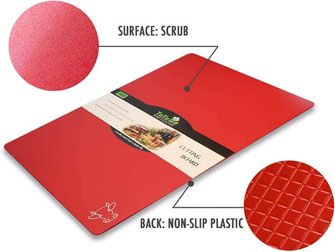 Fotouzy Plastic Cutting Boards for Kitchen, Flexible Non-Slip Cutting Mats for Meat and Vegetables, BPA-Free
