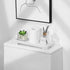 Luxspire Bathroom Tray for Counter, Resin Marble Tray with Feet, 11" x 4" for Soap Dispenser and Perfume, White Marble
