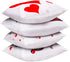 Set of 4 Valentine Throw Pillow Cases, 18x18 Inch Romantic Red Heart Cushion Covers for Sofa Decor