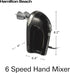Hamilton Beach 6-Speed Electric Hand Mixer, 275 Watts with Whisk, Dough Hooks, Easy Clean Beaters, Black