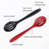 Silicone Nonstick Slotted Spoons Set, 2 High Heat Resistant Cooking Baking Spoons for Stirring, Mixing, Serving, Red