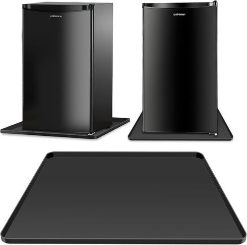 Mini Fridge Silicone Mat, 24''x24''x0.5'', Drip Pan to Prevent Appliance Leakage and Protect Floor (Black)