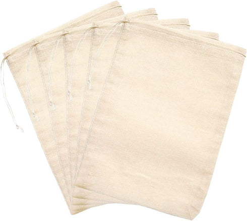 Tayfremn 100Pcs Storage(4 6 Inches) Cotton Drawstring Bags, Reusable Muslin Bag Natural Cotton Bags with Drawstring