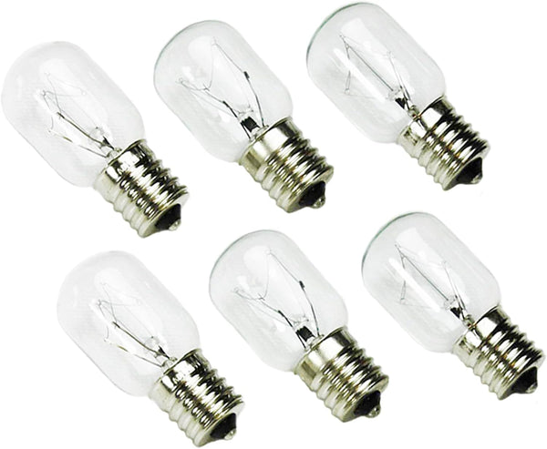 8206232A Microwave Oven Light Bulb - 40W 125V E17 Base, Compatible with Whirlpool, Maytag, GE, Kenmore, 6 Packs