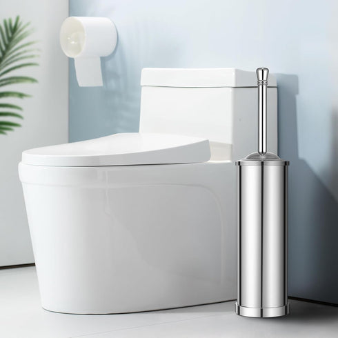 Chrome Toilet Brush and Holder,Toilet Bowl Brush with Long Handle for Bathroom,Toilet Cleaner
