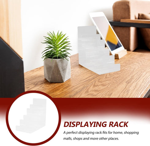5-Tier 7.67X7.28X3.93 Inches Cabilock Multi-Layer Acrylic Wallet Display Shelf Purse Organizer Stand for Tabletop Use
